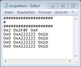 Speichern des ECU-Pattern